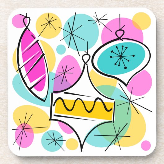 Retro Tree Baubles Untersetzer Corback (Vorderseite)