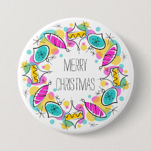 Retro Tree Baubles Weihnachtsknopf Button