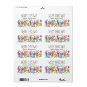 Retro Tree Baubles Weihnachtslabel groß (Vorne)