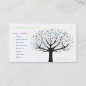 Retro Tree Business Card Art Grafikdesigner Visitenkarte (Rückseite)