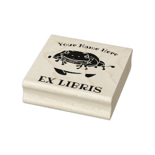 Retro Tree Frog Ex Libris Buchzeichen Rubber Brief Gummistempel