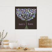 Retro Tree Personalisiert Name Room Poster (Küche)