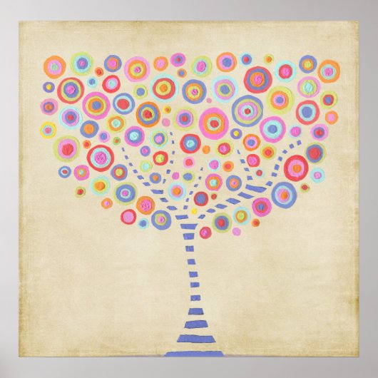 Retro Tree Personalisiert Name Room Poster (Vorne)