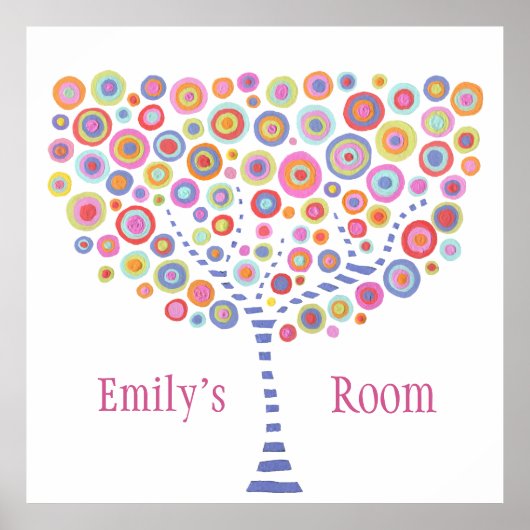 Retro Tree Personalisierter Name X LARGE Wall Post Poster (Vorne)