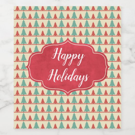 Retro-Tree-Silhouetten anpassbar Weinetikett (Einzelnes Label)