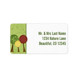 Retro Trees Address Labels Adressaufkleber