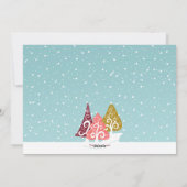 Retro Trees Foto Holiday Card Feiertagskarte (Rückseite)