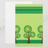 Retro Trees Scrapbook Paper Briefpapier (Vorne/Hinten)