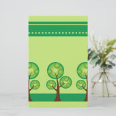 Retro Trees Scrapbook Paper Briefpapier (Stehend Vorderseite)