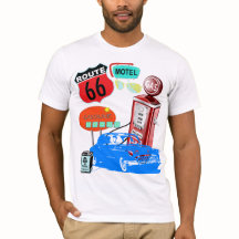 Retro treibendes T-Shirt des Weges 66