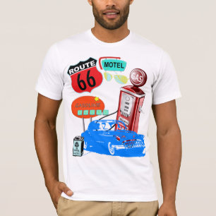 Retro treibendes T-Shirt des Weges 66
