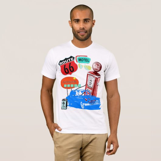 Retro treibendes T-Shirt des Weges 66 (Vorne ganz)