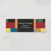 Retro Trend-geometrisches elegantes buntes Mini Visitenkarte (Rückseite)