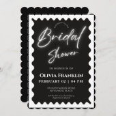 Retro-trendiges wavy-Brautparty Einladung (Vorne/Hinten)