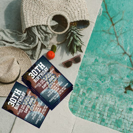 Retro Trendy 30. Geburtstag Einladung