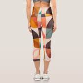 Retro Trendy Abstrakt Squares Collection Capri Leggings (Rückseite)