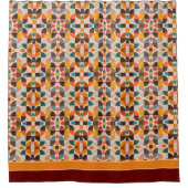 Retro Trendy Abstrakt Squares Collection Duschvorhang (Vorderseite)