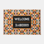 Retro Trendy Abstrakt Squares Collection Fußmatte (Vorderseite)