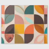 Retro Trendy Abstrakt Squares Collection Geschenkpapier (Flach)