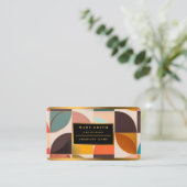 Retro Trendy Abstrakt Squares Collection Visitenkarte (Stehend Vorderseite)