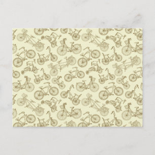 Retro Trendy Bicycle Pattern Postkarte