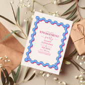 Retro Trendy Curve Squiggle Savy Verlobung Einladung