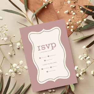 Retro Trendy Curve Squiggle Savy Wedding RSVP Karte