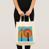 Retro Trendy Fall Trees Tote Bag Tragetasche (Vorderseite (Produkt))