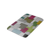 Retro Trendy Geometric Green, Grau Lila Badematte (Schrägansicht)