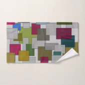 Retro Trendy Geometric Green Yellow Badhandtuch Set (Handtuch)