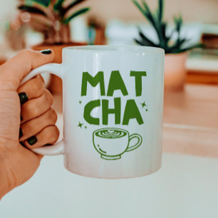 Retro-Trendy-Grün-Matcha-Liebhaber-Doodle Kaffeetasse