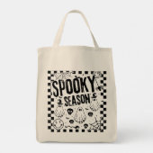 Retro Trendy Halloween Trick oder Treat Ghost Tragetasche (Rückseite)