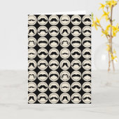 Retro Trendy Handlebar Mustache Karte (Gelbe Blume)