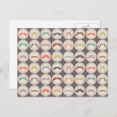 Retro Trendy Handlebar Mustache Postkarte (Vorne/Hinten)