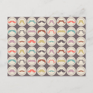 Retro Trendy Handlebar Mustache Postkarte