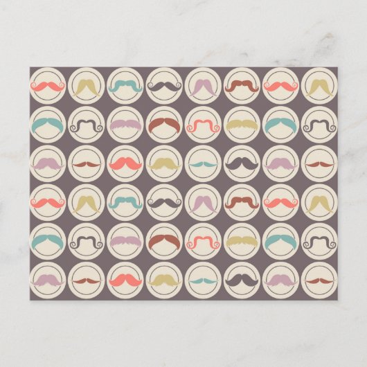 Retro Trendy Handlebar Mustache Postkarte (Vorderseite)