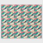 Retro Trendy Memphis Geometric Wallpaper Geschenkpapier (Flach)