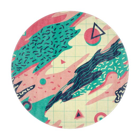 Retro Trendy Memphis Geometric Wallpaper Schneidebrett (Vorderseite)