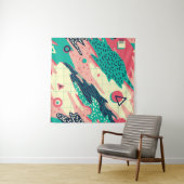 Retro Trendy Memphis Geometric Wallpaper Wandteppich (Beispiel (Horizontal))