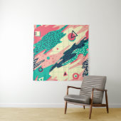 Retro Trendy Memphis Geometric Wallpaper Wandteppich (Beispiel)