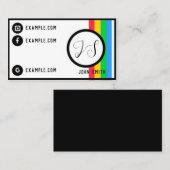 Retro Trendy Minimal Colorful Business Card Visitenkarte (Vorne/Hinten)