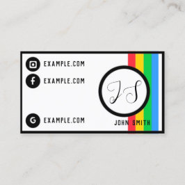 Retro Trendy Minimal Colorful Business Card Visitenkarte