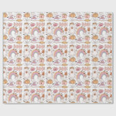 Retro Trendy Niedliche Halloween Elements Ghost Pu Geschenkpapier (Flach)