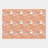 Retro Trendy Niedliche Halloween Elements Ghost Pu Geschenkpapier Set (Vorderseite 3)