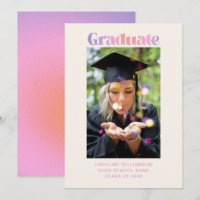 Retro Trendy Pastel Lila Pink Abschluss Foto