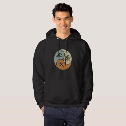 Retro Triathlon Hoodie (Vorne ganz)