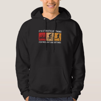 Retro Triathlon Kunst für Männer Frauen Sporttriat Hoodie