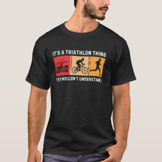 Retro Triathlon Kunst für Männer Frauen Sporttriat T-Shirt