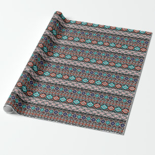 Retro Tribal Navajo: Geometrisch Nahtlos. Geschenkpapier