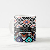 Retro Tribal Navajo: Geometrisch Nahtlos. Kaffeetasse (Vorderseite Links)